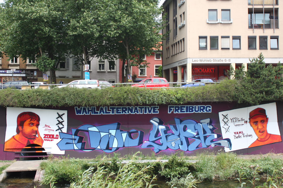 Graffiti, Graffiti Freiburg, Graffiti legal, Graffitikurs, Graffitiworkshop, Graffiti workshop, Graffiti Kurs, Auftragsgraffiti, legale Sprüher Freiburg, inzoolo, zoolo, Andreas Ernst, Graffitigestaltung Freiburg, Fassadengestaltung, Wandgestaltung